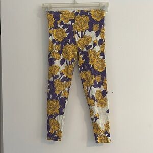 Mini Rodini Purple and Yellow Floral Leggings